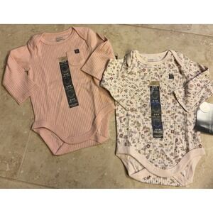 Modern Moments by Gerber Baby Girl Onesies 2pc Set 0-3 months Organic Cotton NEW